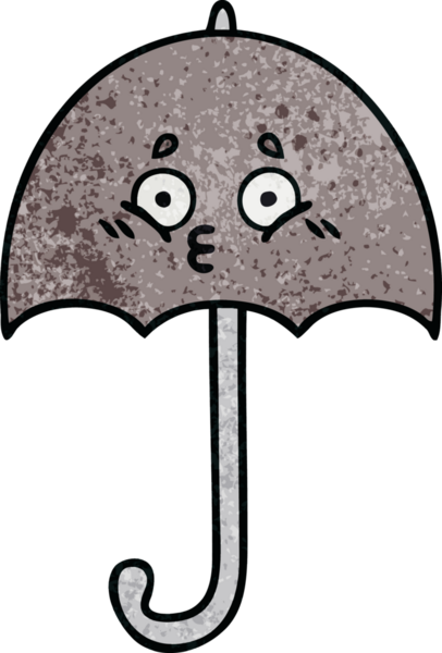 Bir insan tarafından çizilmiş eski grunge desenli şemsiye.