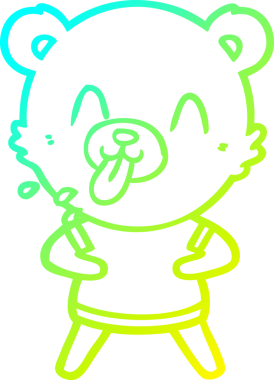 Bir insan tarafından çizilmiş kaba bir çizgi film ayısının soğuk gradyan çizimi