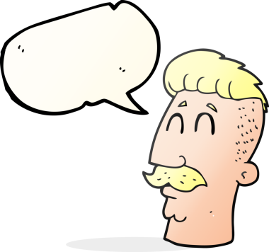 El yazısıyla çizilmiş konuşma balonu karikatürü çizen hippi saçlı bir insan tarafından çizilmiş.