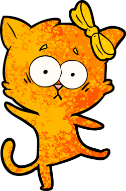 Bir insan tarafından çizilmiş çizgi film kedisi.