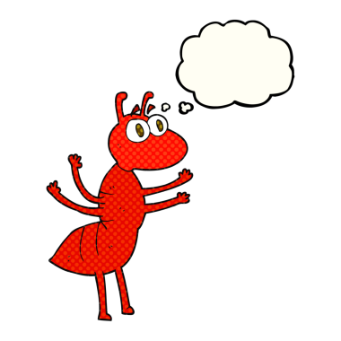 Bir insan tarafından çizilmiş serbest çizim balon karınca.