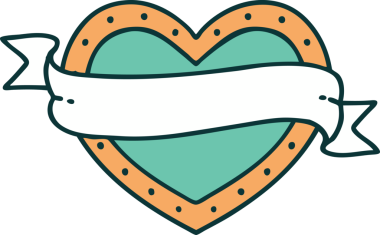 Bir insan tarafından çizilmiş kalp ve bayrağın ikonik dövme şekli