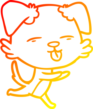 İnsan tarafından çizilmiş bir çizgi film köpeğinin sıcak çizgi çizimi.