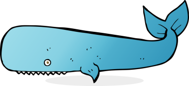 Bir insan tarafından çizilmiş çizgi film balinası