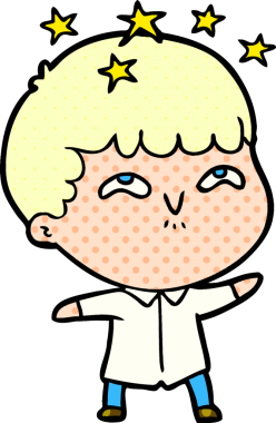 çizgi film bir insan tarafından çizilmiş hayret verici çocuk.