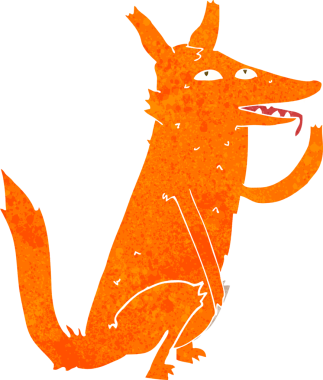 Bir insan tarafından çizilmiş tilki yalayan pençesi.