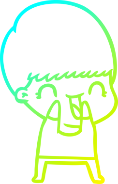 Bir insan tarafından çizilmiş mutlu çizgi film çocuğu çizimi.