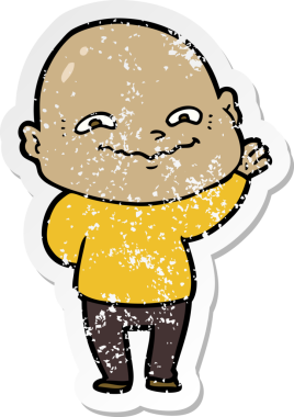 Bir insan tarafından çizilmiş ürkütücü bir çizgi filmin stresli çıkartması.