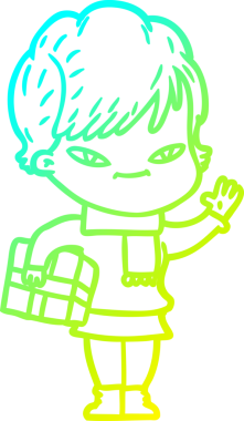 Bir insan tarafından çizilmiş mutlu bir karikatür çizimi.