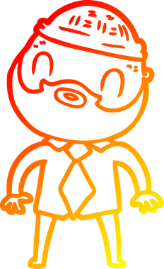 Bir insan tarafından çizilmiş sakallı bir adamın sıcak çizgi çizimi.