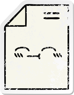 Bir insan tarafından çizilmiş sevimli bir karikatür kağıdının sıkıntılı çıkartması.