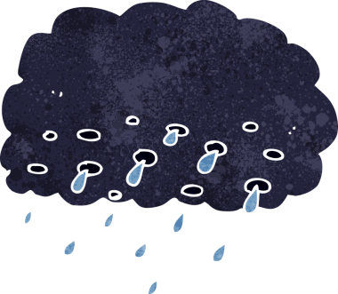 bir insan tarafından çizilmiş yağmur bulutu