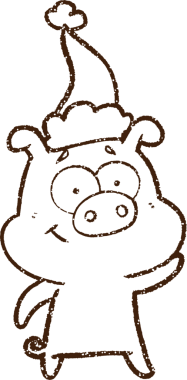 Noel Domuz Kömürü Bir insan tarafından çizilmiş