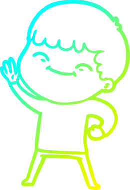 Bir insan tarafından çizilmiş gülümseyen bir çizgi film karakteri çizimi