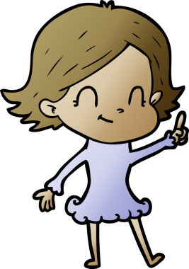 Bir insan tarafından çizilmiş karikatür dostu kız.