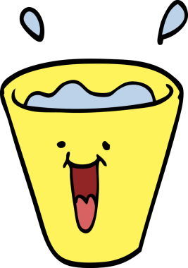 Bir insan tarafından çizilmiş mutlu içecekler.