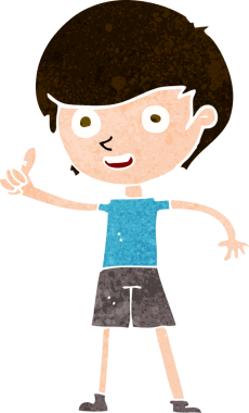 Çizgi filmci çocuk bir insan tarafından çizilmiş baş parmak işareti veriyor.