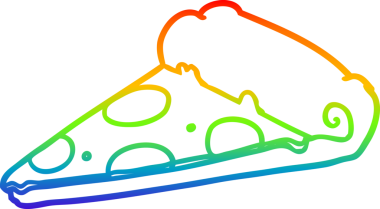 Bir insan tarafından çizilmiş bir dilim pizzanın gradyan çizimi