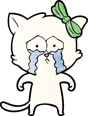 Bir insan tarafından çizilmiş çizgi film kedisi.