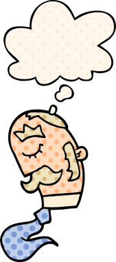 Çizgi roman tarzında bir insan tarafından çizilmiş, bıyıklı bir karikatür adamı.