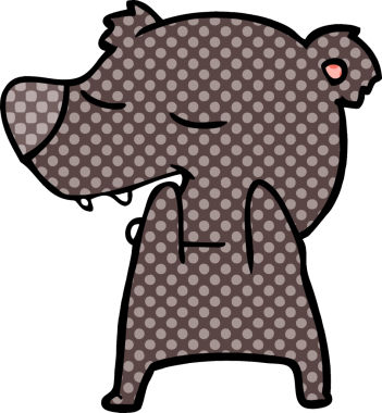 Bir insan tarafından çizilmiş çizgi film ayısı.