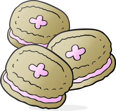 Bir insan tarafından çizilmiş serbest çizgi film bisküvileri.