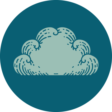 Bir insan tarafından çizilmiş bir bulutun ikonik dövme şekli