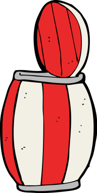 Bir insan tarafından çizilmiş çizgi film fıçısı.