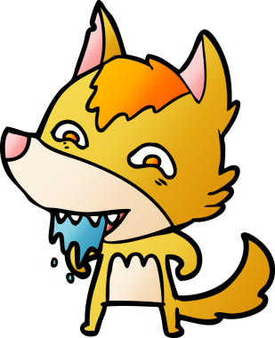 Bir insan tarafından çizilmiş tilki çizgi film karakteri