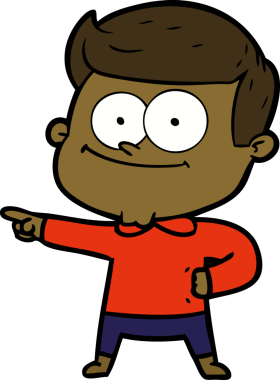 Bir insan tarafından çizilmiş mutlu bir adam.