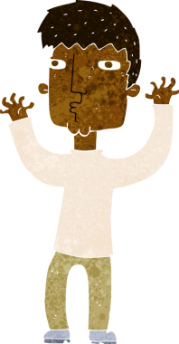 Bir insan tarafından çizilmiş endişeli bir adam.