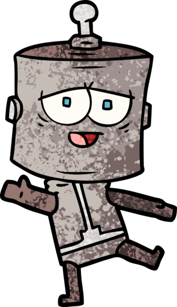 Bir insan tarafından çizilmiş çizgi film robotu