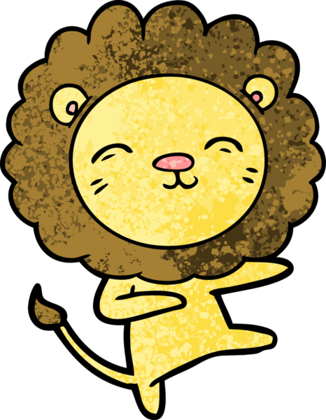 Bir insan tarafından çizilmiş çizgi film aslanı.