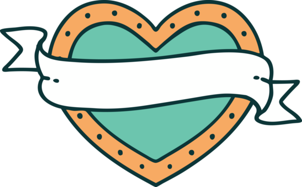 Bir insan tarafından çizilmiş kalp ve bayrağın ikonik dövme şekli