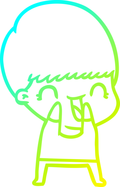 Bir insan tarafından çizilmiş mutlu çizgi film çocuğu çizimi.