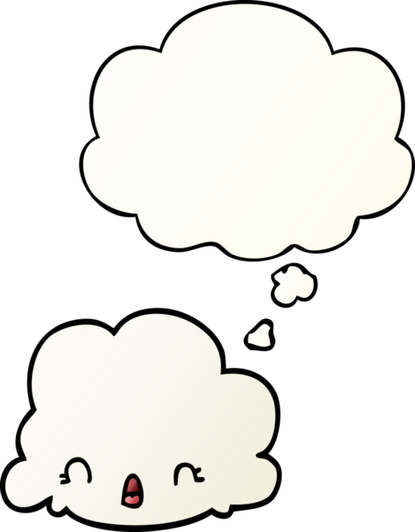 Düşünce baloncuğu olan karikatür bulutu bir insan tarafından çizilmiş.