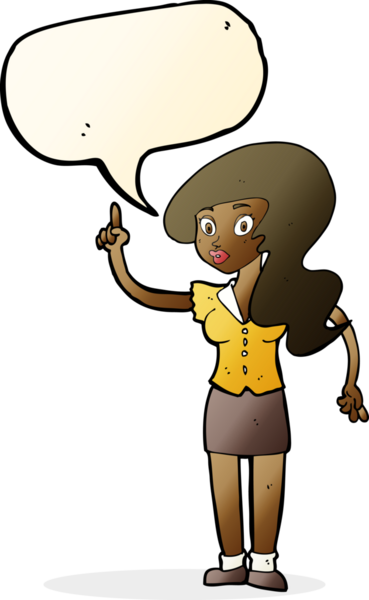 Bir insan tarafından çizilmiş konuşma baloncuğu fikri olan güzel bir kadın.