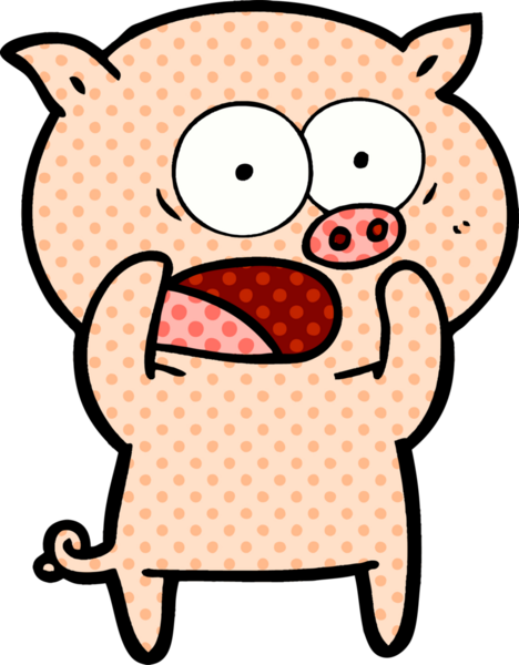 Bir insan tarafından çizilmiş domuz bağırması.