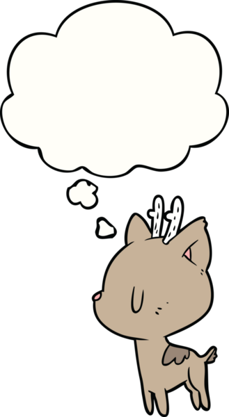 Bir insan tarafından çizilmiş düşünce baloncuklu çizgi film geyiği.