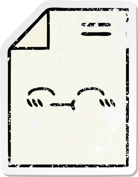 Bir insan tarafından çizilmiş sevimli bir karikatür kağıdının sıkıntılı çıkartması.