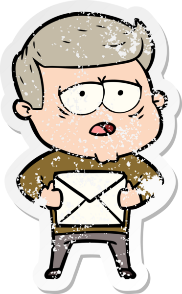 Bir insan tarafından çizilmiş yorgun bir çizgi filmin sıkıntılı çıkartması.