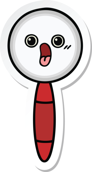 Bir insan tarafından çizilmiş şirin bir çizgi film büyütecinin çıkartması.