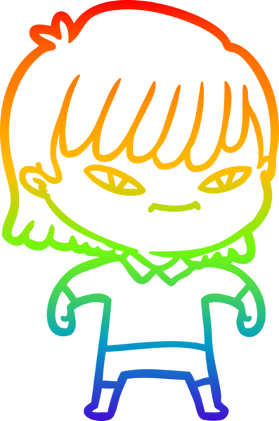 gökkuşağı gradyan çizimi bir insan tarafından çizilmiş bir karikatür kadın