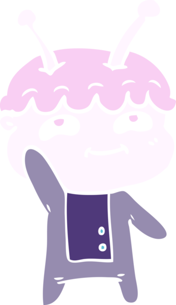 Bir insan tarafından çizilen düz renkli çizgi film uzay adamı.