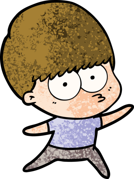 Bir insan tarafından çizilmiş sinirli çizgi film çocuğu.