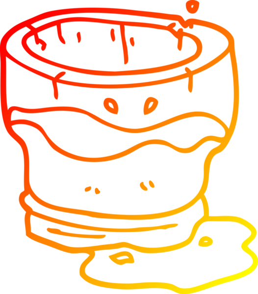 Bir insan tarafından çizilmiş eski bir su bardağının sıcak çizgi çizimi