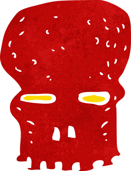 Bir insan tarafından çizilmiş ürkütücü bir kafatası.