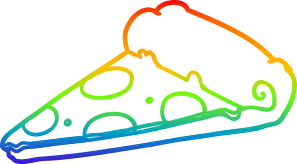 Bir insan tarafından çizilmiş bir dilim pizzanın gradyan çizimi