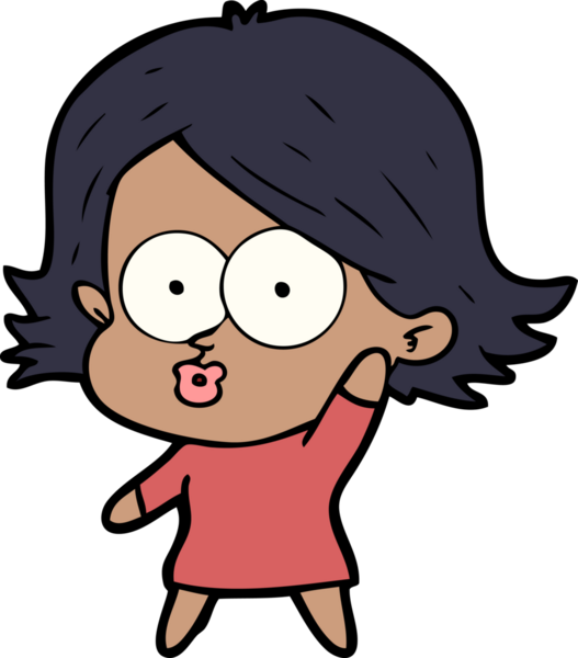 Çizgi film kızı somurtuyor bir insan tarafından