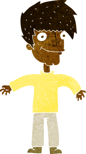 Bir insan tarafından çizilmiş mutlu bir adam.